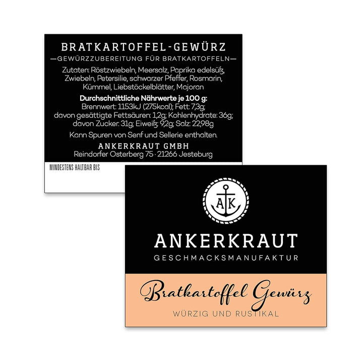 Ankerkraut Heftig-Deftig-Box, mit Auflauf Gewürz, Pommes mediterran, Bratkartoffel Gewürz, im Korken