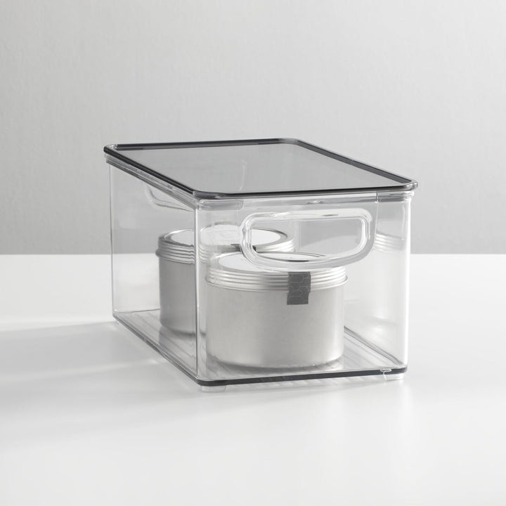 mDesign 2er-Set Aufbewahrungsbox mit Griffen – Kühlschrankbox mit Deckel zur Lebensmittelaufbewahrun