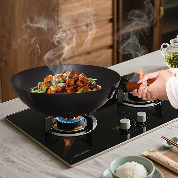 Gusseisenpfanne – Japanische Eisenpfanne, unbeschichteter Antihaft- für natürliches Kochen, Elektroh