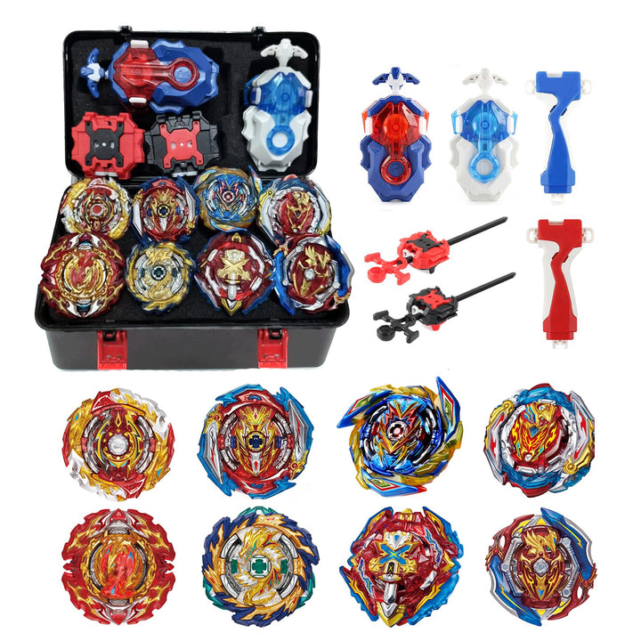 8 in 1 Gyros Set, 4D Kampfkreisel Kreisel Battle mit Launcher Gyros, inkl 4 Stück Gyros Launcher Set