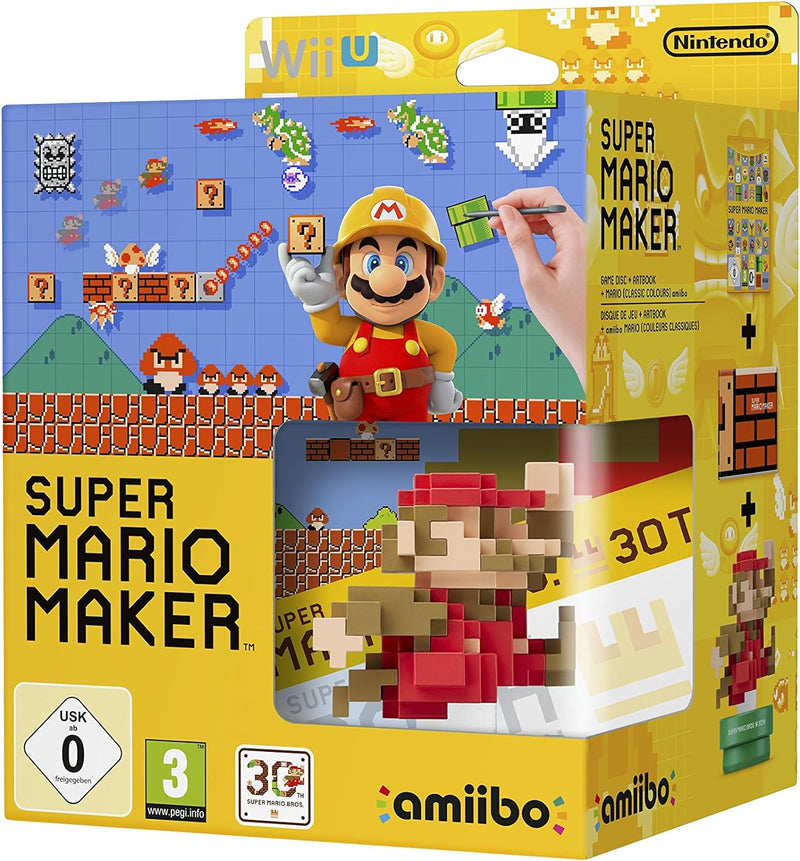 Super Mario Maker (inkl. amiibo 8-Bit Mario Figur + Artbook) - [Wii U] Nintendo Wii U amiibo+Artbook