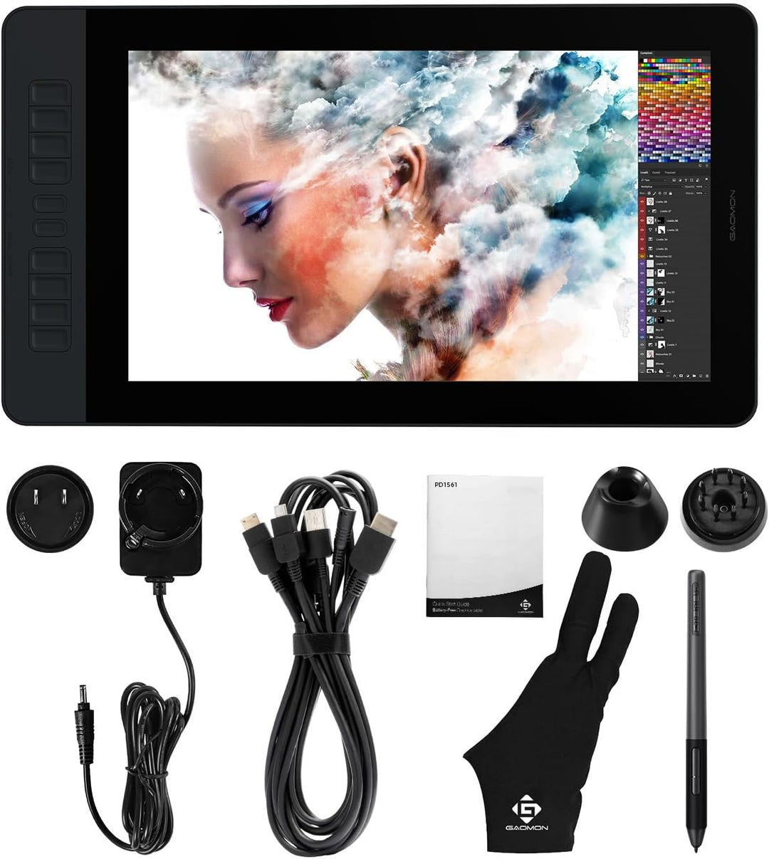 GAOMON PD1320 13,3 Zoll Graphictablet mit Display, HD -IPS -Monitor mit 8192 Druckpegeln und Batteri