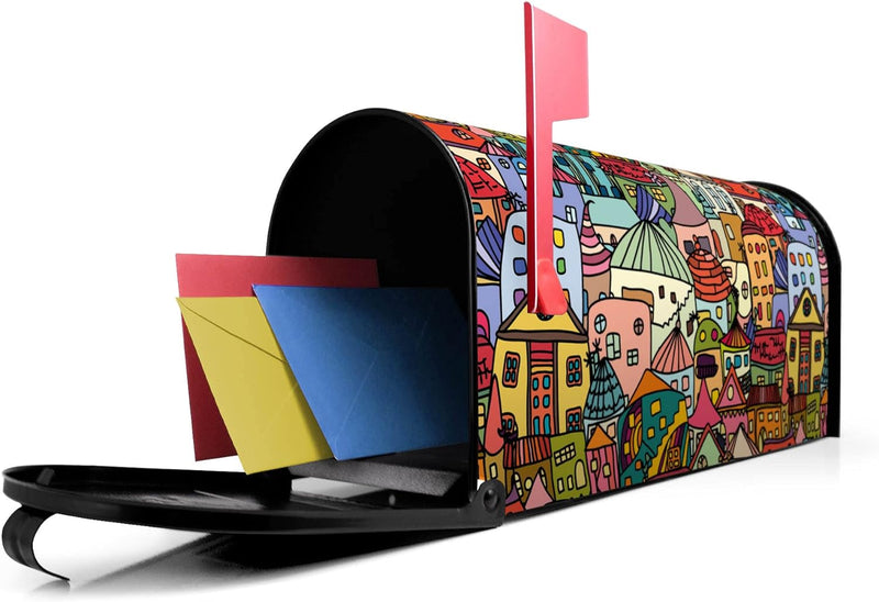 banjado® Amerikanischer Briefkasten - US Mailbox/Letterbox mit Motiv Funky Town 51x22x17cm - Postkas