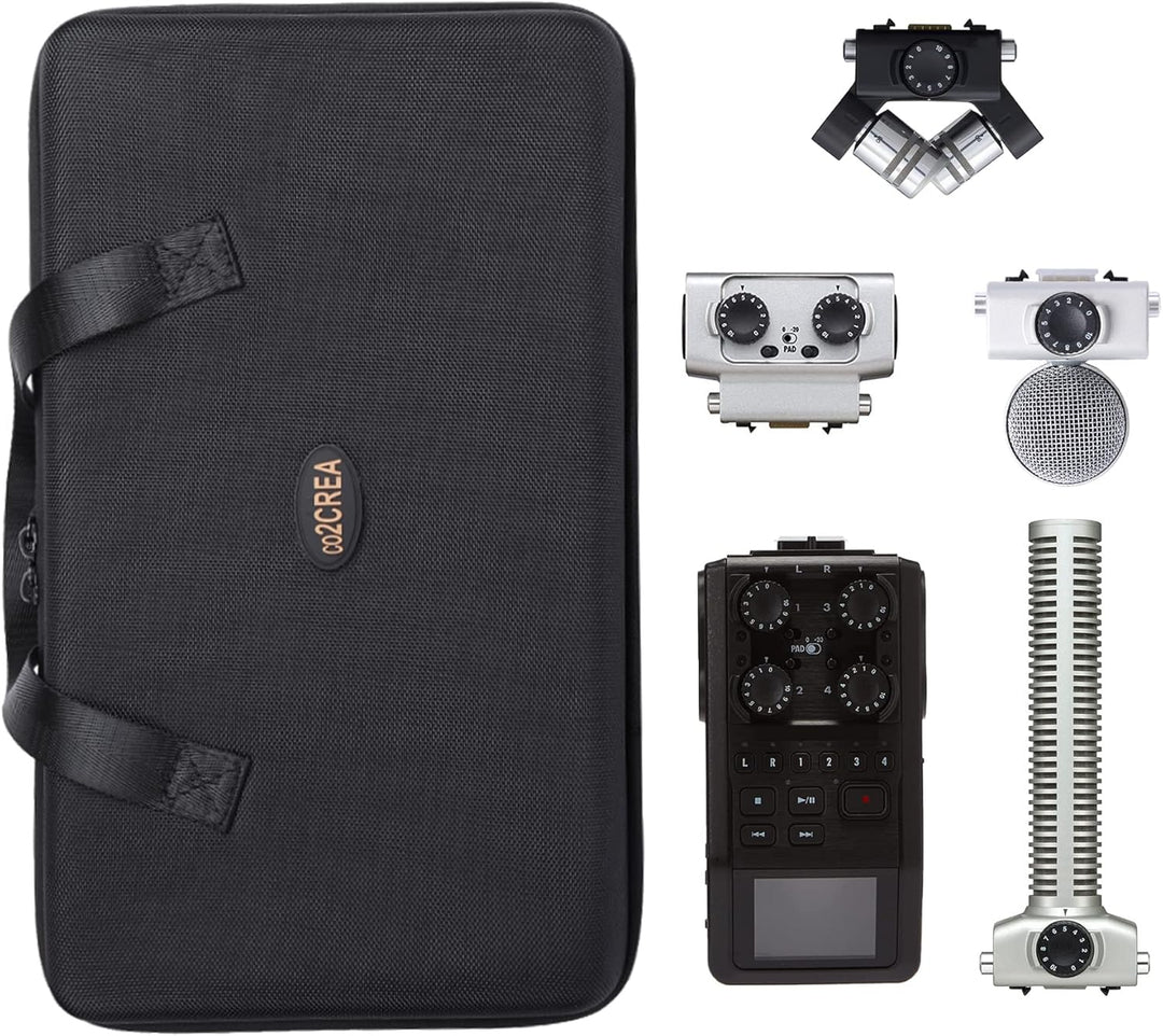 co2CREA Hart Reise Schutz Hülle Etui Tasche für Zoom H6 All Mobiler Audio Rekorder,Fits SSH-6 / EXH-
