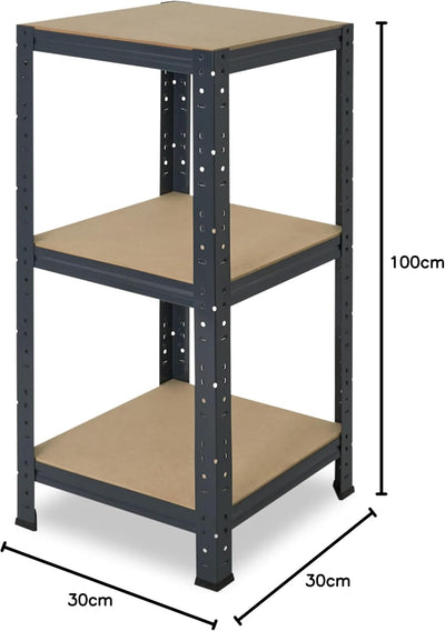 shelfplaza® 100x30x30cm Home Schwerlastregal anthrazit/Metallregal mit 3 Böden/Kellerregal Metall, G