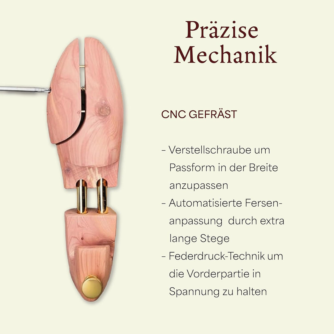Langer &amp; Messmer Schuhspanner aus Zedernholz für Herren und Damen inkl. Reiseschuhlöffel aus Zedernh
