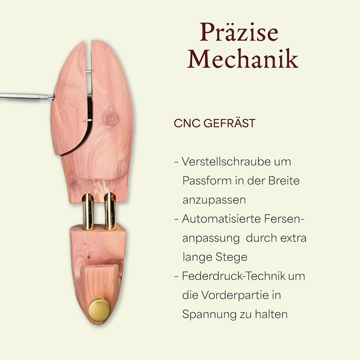 Langer &amp; Messmer Schuhspanner aus Zedernholz (für Herren und Damen) inkl. Reiseschuhlöffel aus Zeder