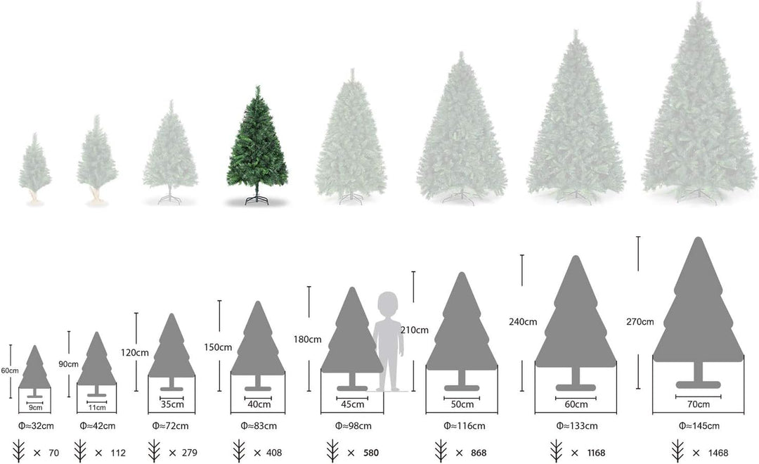 SALCAR Künstlicher Weihnachtsbaum 150 cm, Tannenbaum Künstlich mit Handschuhen und Metallständer, Ch