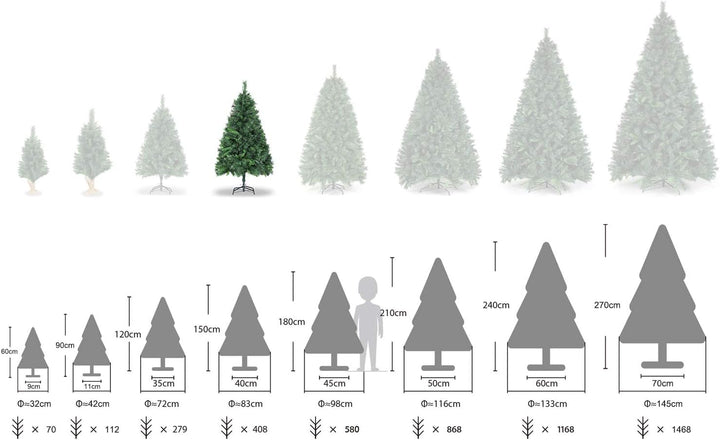 SALCAR Künstlicher Weihnachtsbaum 150 cm, Tannenbaum Künstlich mit Handschuhen und Metallständer, Ch