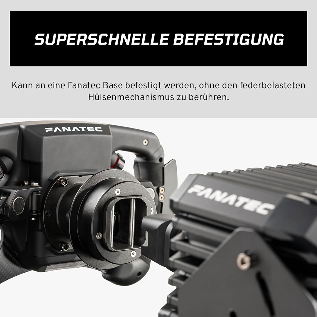 Corsair FANATEC Sim Racing QR2 Wheel-Side – Motorsport Stammender Schnellverschluss, Aluminium-Druck