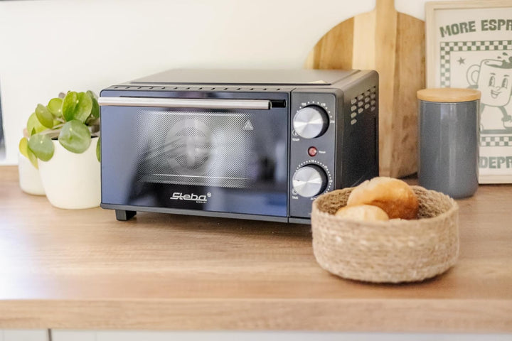 Steba KB M9 Mini Backofen, 9 Liter | Ober- und Unterhitze, Pizzatiefe bis Ø 22 cm, 2 Einschubebenen