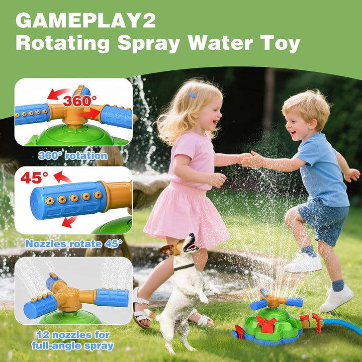 Wassersprinkler für Kinder,4-in-1 Sprenger Für Kinderspiel Draussen | Baseball Raketenstart Spielset