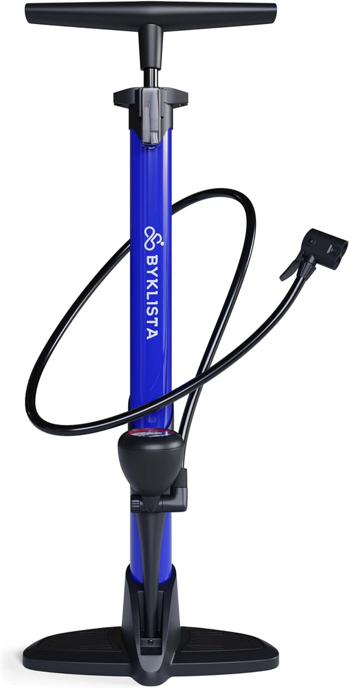 BYKLISTA Fahrradpumpe alle Ventile | Grosses Manometer 12 Bar + extra Ventiladapter | Gratis eBook |