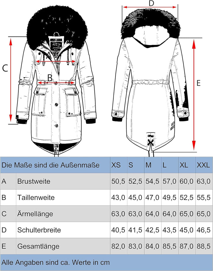 Navahoo Damen Warmer Winterparka mit Kapuze Luluna Prc XS-XXL L Beige, L Beige