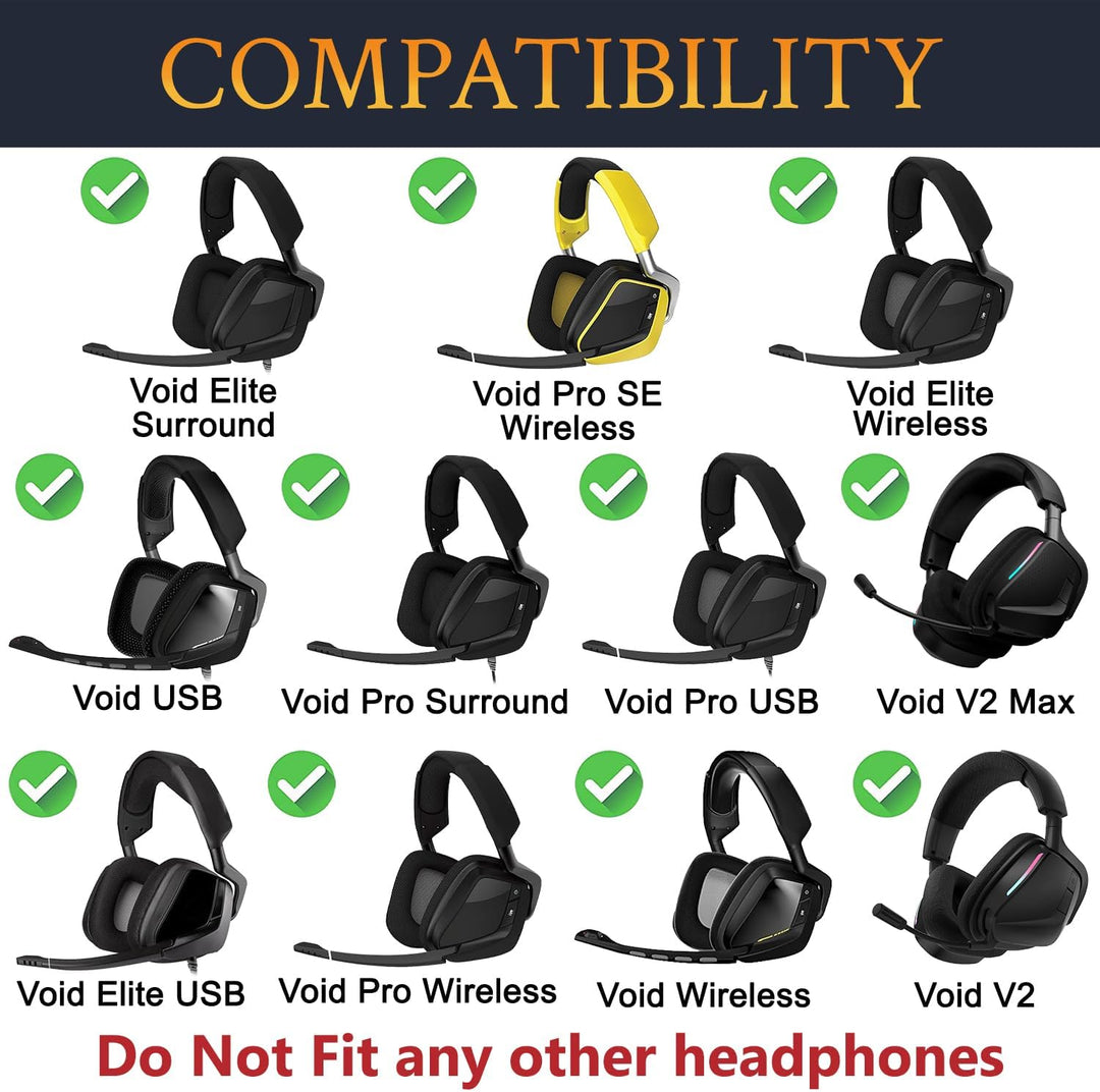 SOULWIT Kühlgel Ersatz Ohrpolster für Corsair Void/Void v2/Void Pro/Void Elite/Surround kabelgebunde