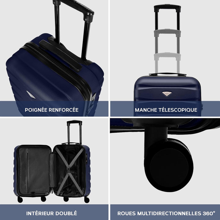 Flight Knight Leichte 4-Rad-abs-hartschalenkoffer Handgepack, Zugelassen Fur Uber 35 Fluggesellschaf