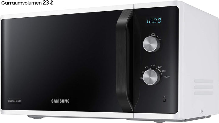 Samsung MW3500 Mikrowelle MS23K3614AW/EG / 800 W / 23 L Garraum / 48, 9 cm Breite / Kratzfester Kera