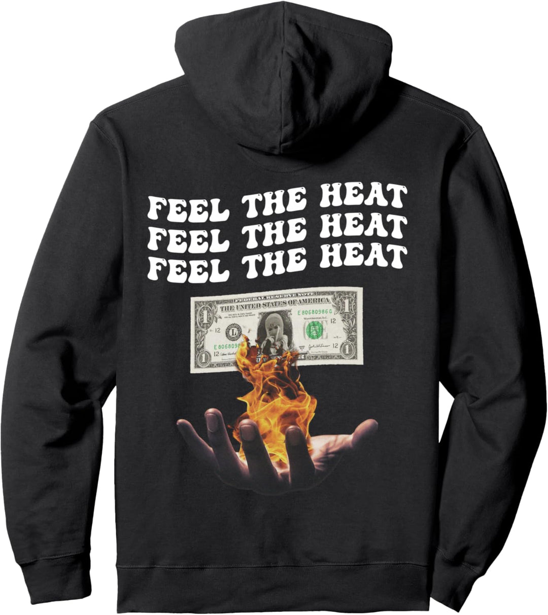 Feel the Heat Backprint - Sad Aesthetic Edgy Streetwear Pullover Hoodie