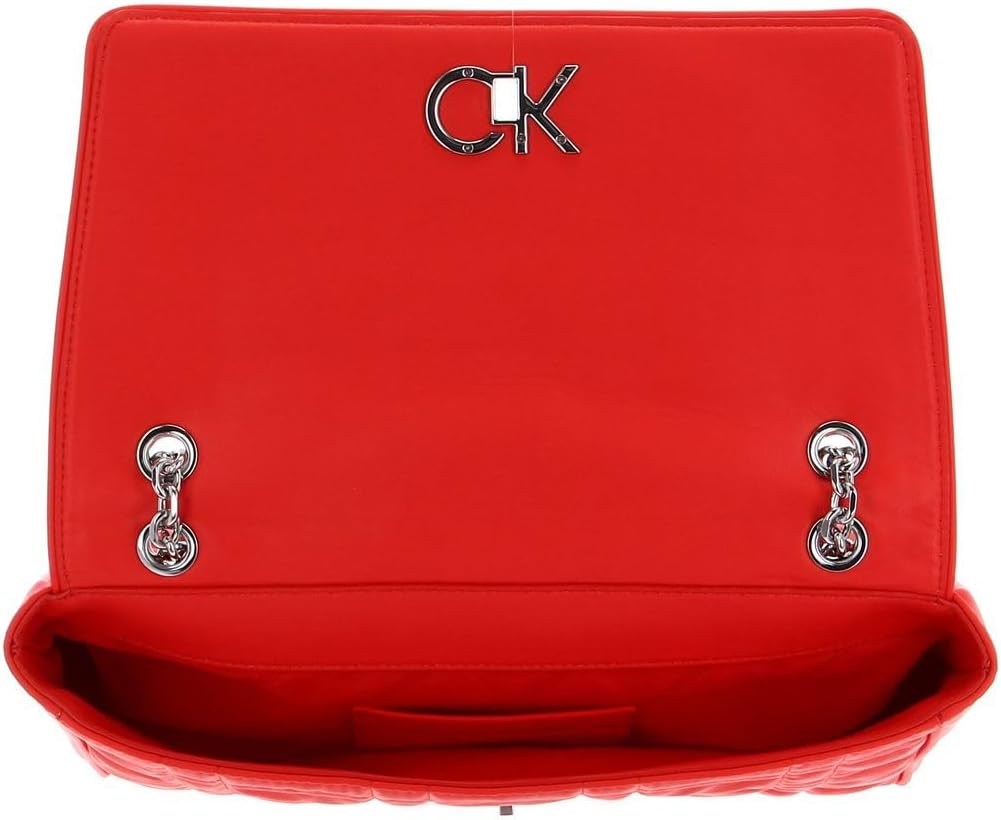 Calvin Klein Re-Lock Quilt Shoulder Bag L Deep Orange