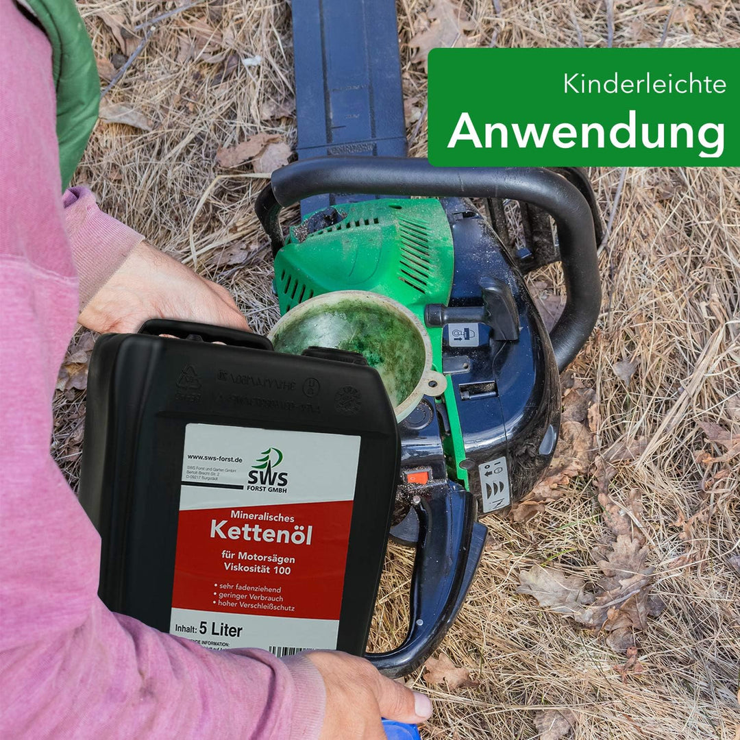 SUPER-OIL Kettenöl Sägekettenöl mit Haftzusatz für Kettensägen Führungsschienen (5 Liter)