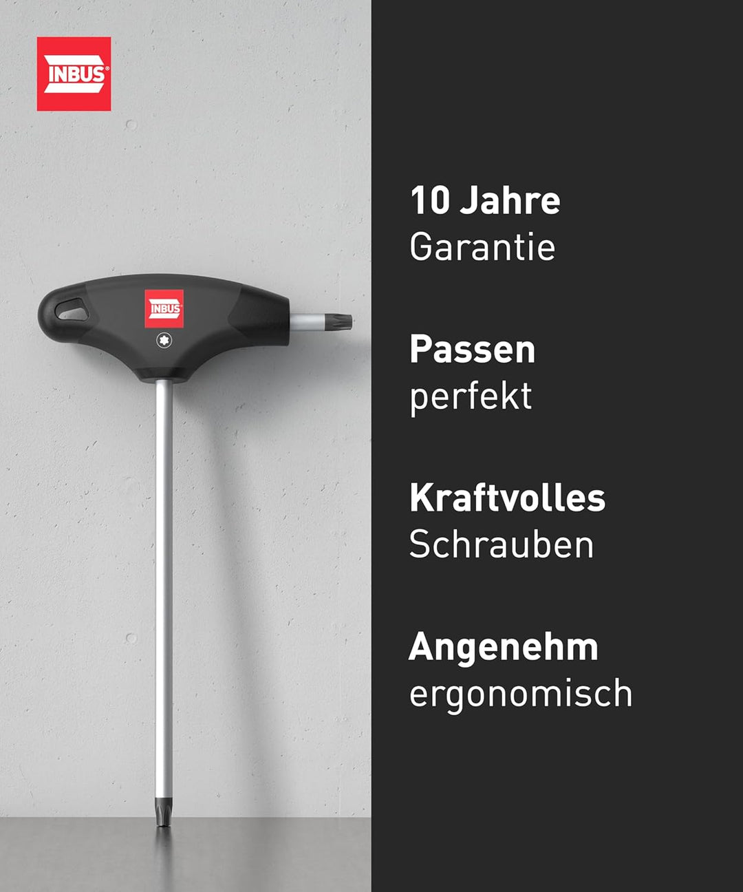 TORX® T-Griff Schraubendreher Set 8tlg, TX9–40, mit HybridTouch — Made in Germany (INBUS® 74124) 8×