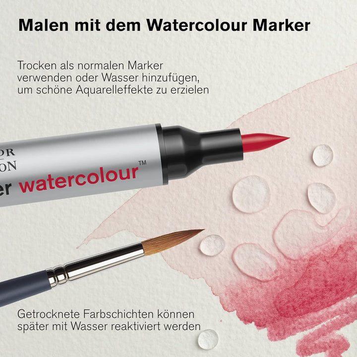 Winsor & Newton 0290169 ProMarker Aquarellmarker - 2 Spitzen, Pinsel- und feiner Spitze, lichtecht,
