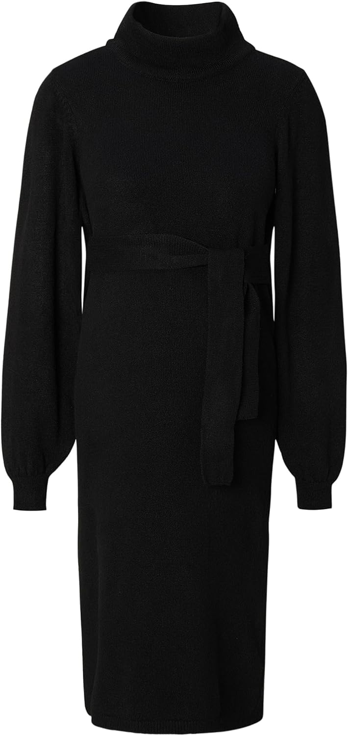 Noppies Damen Mico Knit Dress Ls Kleid S Black - P090, S Black - P090