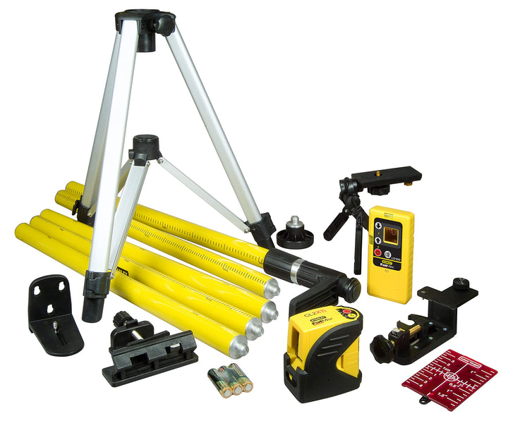 Stanley FatMax Kreuzlinienlaser-Set CL2XTI (Teleskopstab, Stativ, Magnethalterung, Zieltafel, Tasche