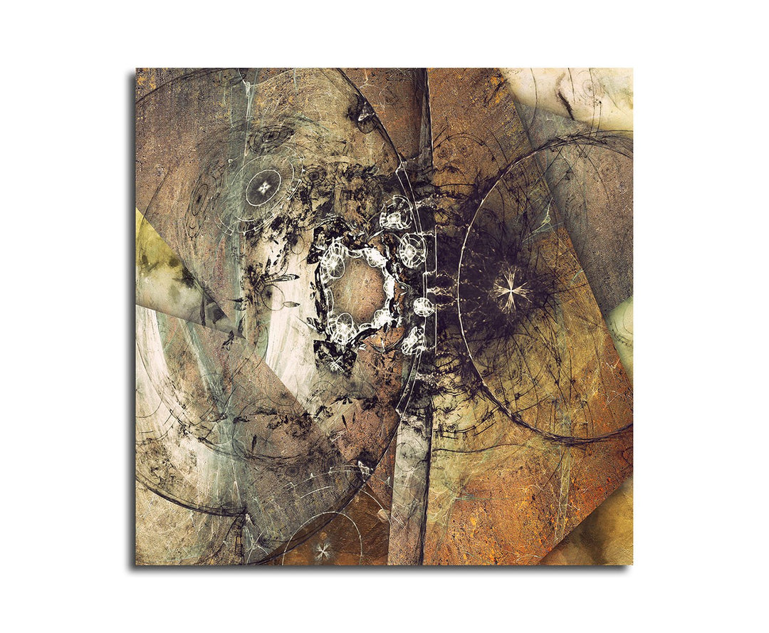 Paul Sinus Art Harmonischer Kunstdruck Abstrakt440_60x60cm Leinwandbild XXL historischer Stil braun