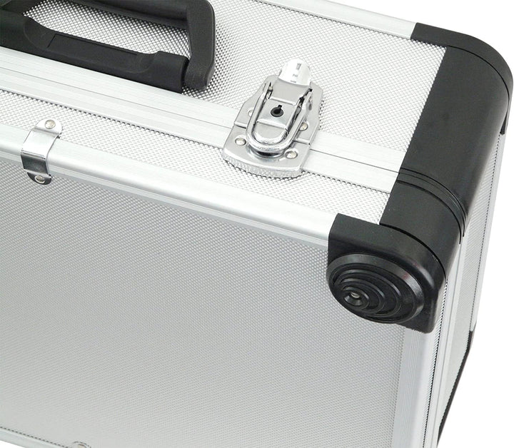 FAMEX 729-87 Alu Werkzeugkoffer gefüllt mit Profi Werkzeug-Set - max. Tragkraft 30kg, viele Werkzeug