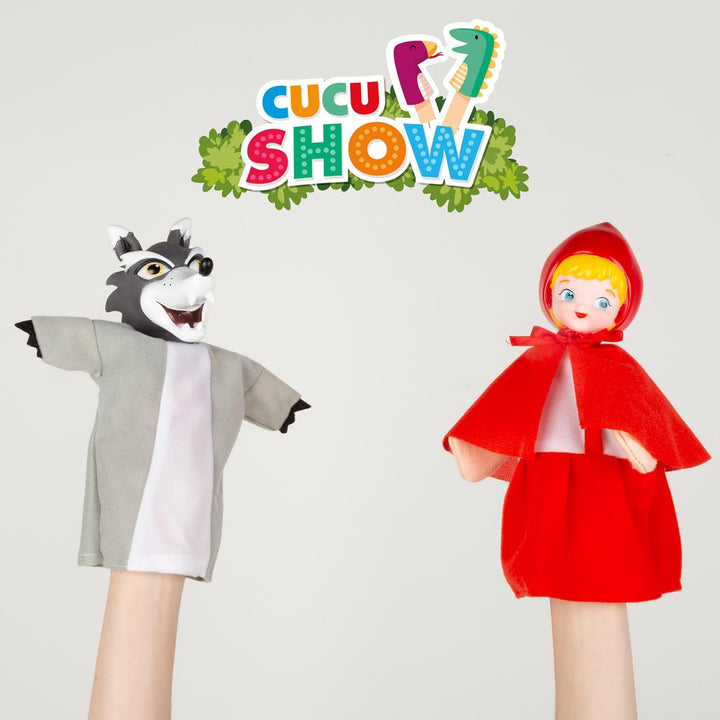 ColorBaby Cucu Show Theater-Set, Rotkäppchen, 4 Puppen, 25 cm Geschichte, weiche und sichere Materia