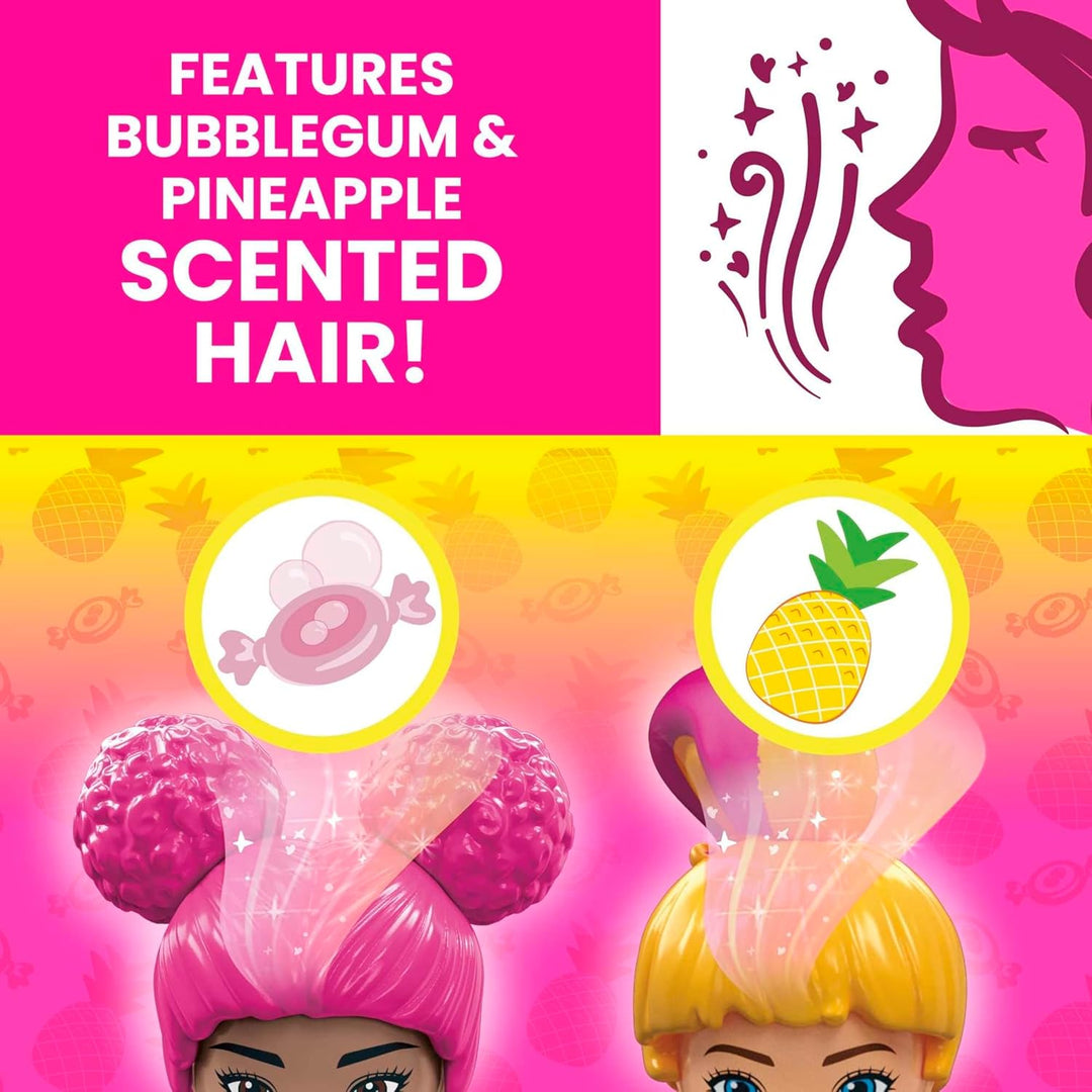 MEGA HHP89 - Barbie Color Reveal Bauspielzeug, Tiere zum Trainieren und Waschen mit 2 kleinen Barbie