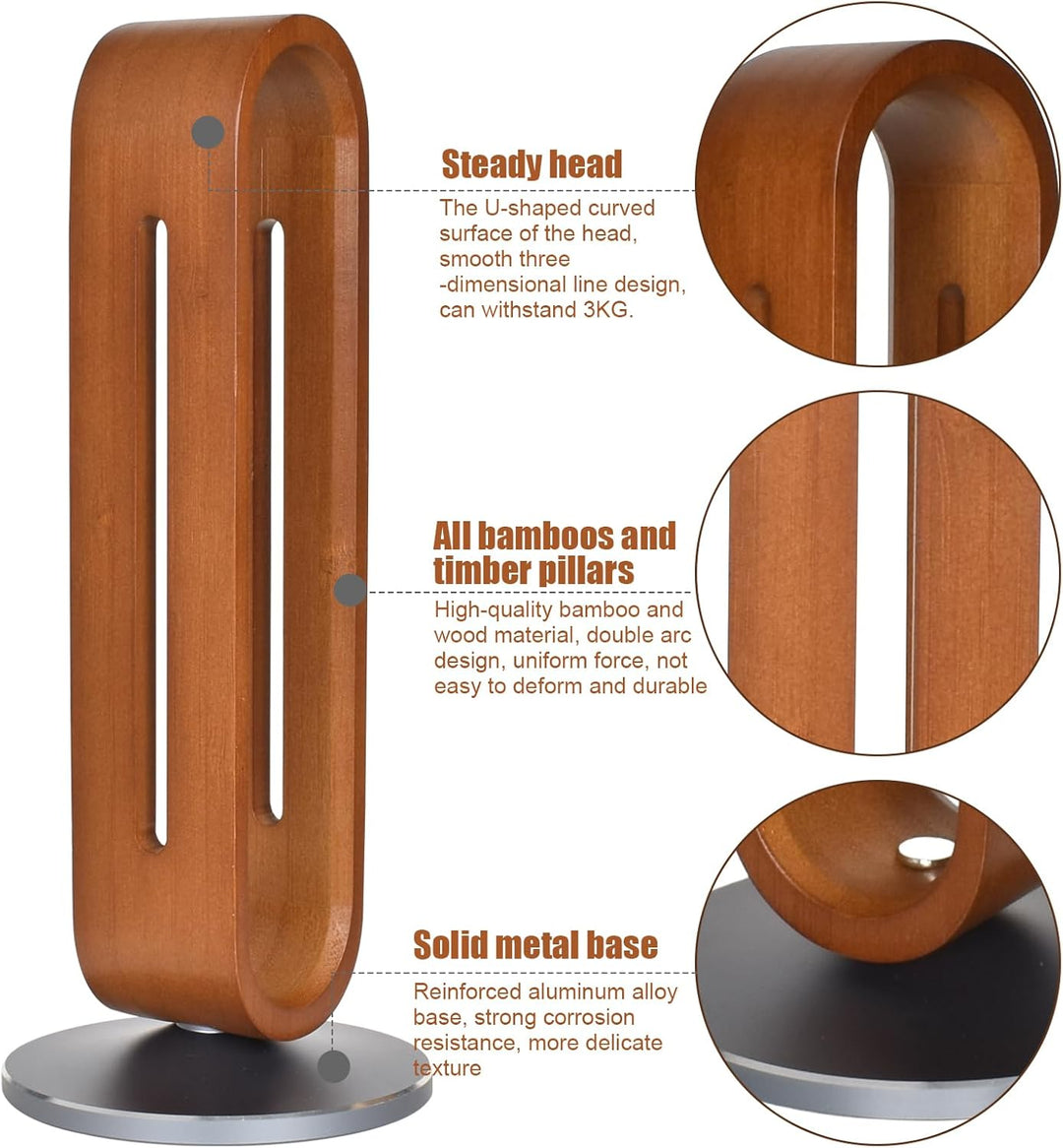 Universal Kopfhörerständer aus Holz - Stylischer Halter für Gaming Headset & On Ear Kopfhörer,Headph
