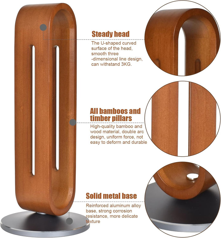 Universal Kopfhörerständer aus Holz - Stylischer Halter für Gaming Headset & On Ear Kopfhörer,Headph