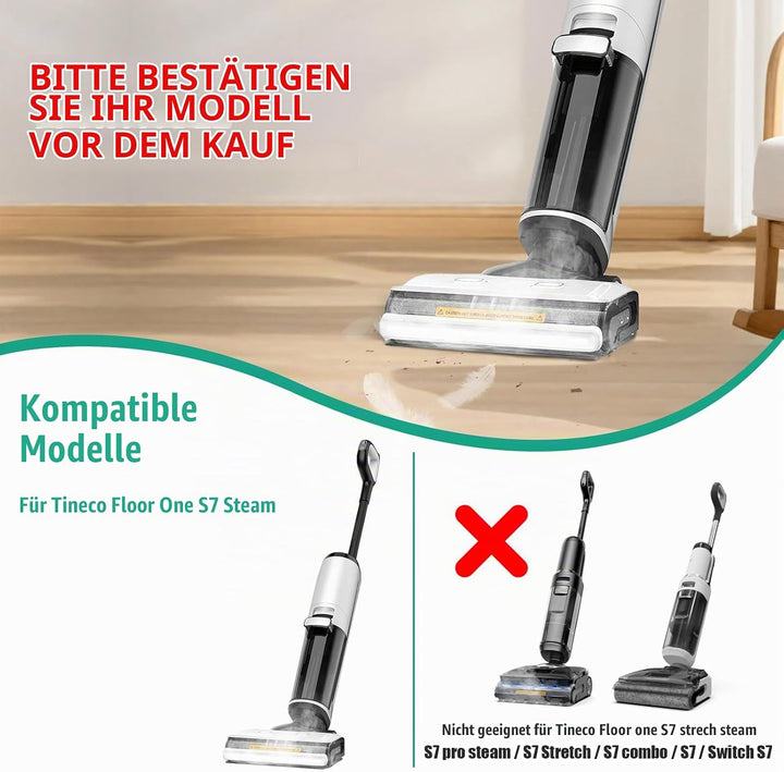 Bürstenrolle Zubehör für Tineco Floor One S7 Steam Nass- und Trockensauger Ersatzteile, 2 Walzenbürs