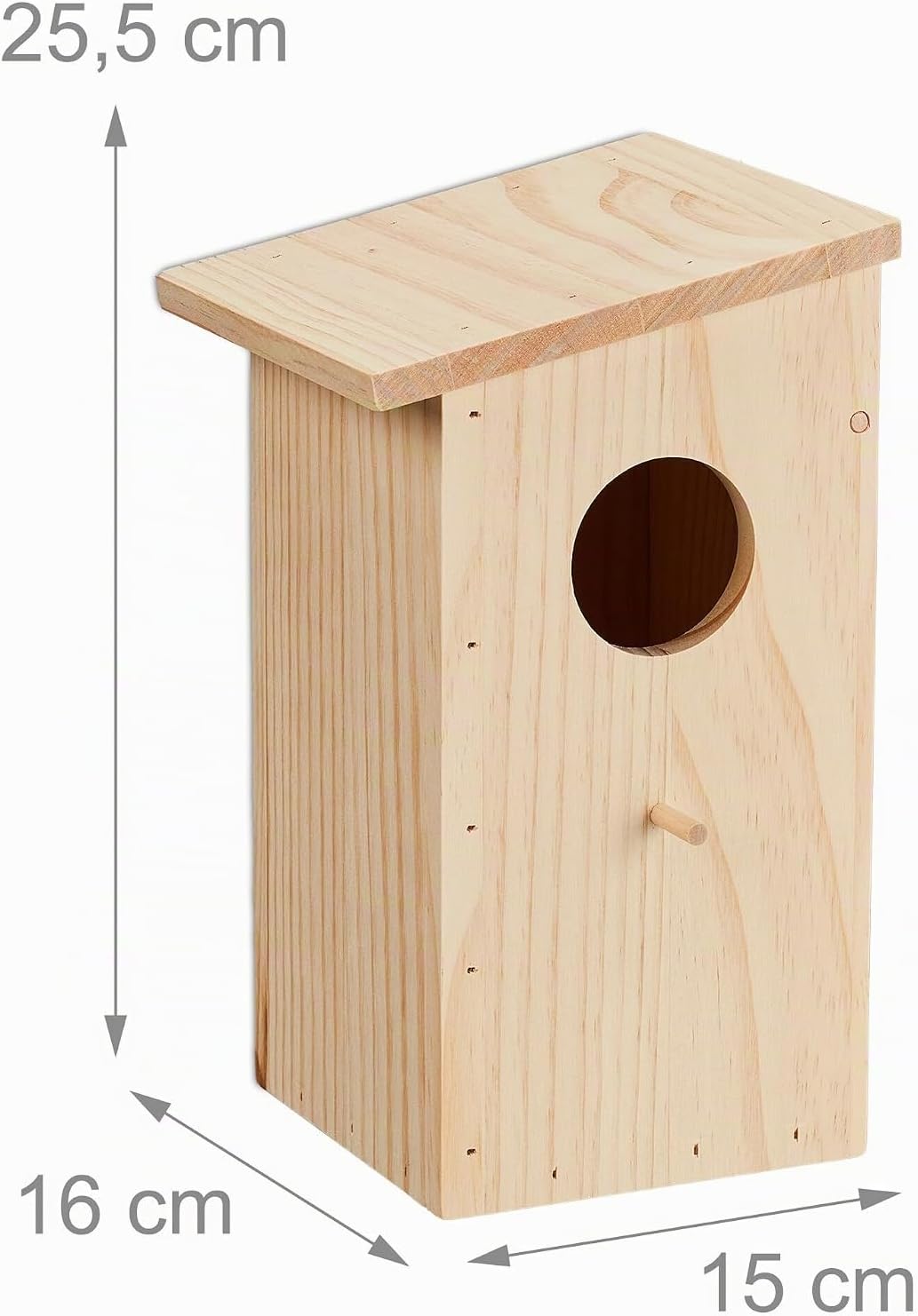 Relaxdays Nistkasten für Kohlmeise &amp; Gartenrotschwanz, aufklappbar, naturbelassenes Holz, Vogelhaus