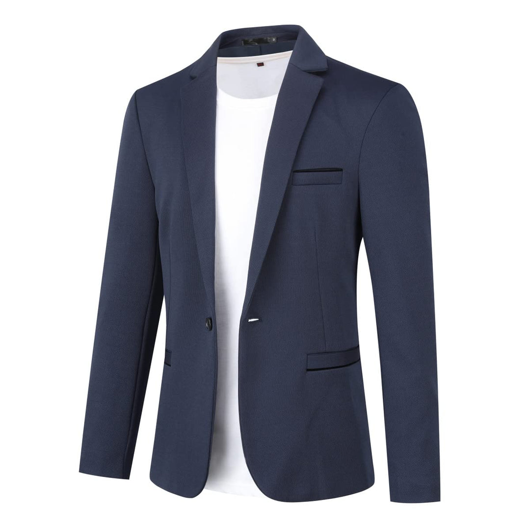 Herren Sakko Sportlich Modern Stretch Blazer Männer Slim Fit Freizeit Jackett Business Anzugjacke, D