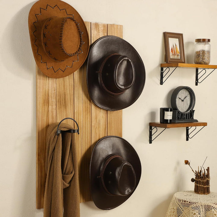 Taozun Cowboyhut-Halter, 4 Packungen Cowboyhuthalter, Hutaufhänger, Wandhalterung, schwarze Huthaken