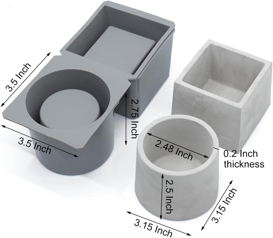 Beton-Pflanzer-Formen Silikon Pflanzer Formen für Zementtopf, rund und quadratisch round and square,