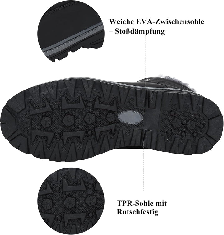 PASTAZA Warme Winterschuhe Herren Damen Winterstiefel Outdoor Winterboots Gefüttert Schneestiefel 40