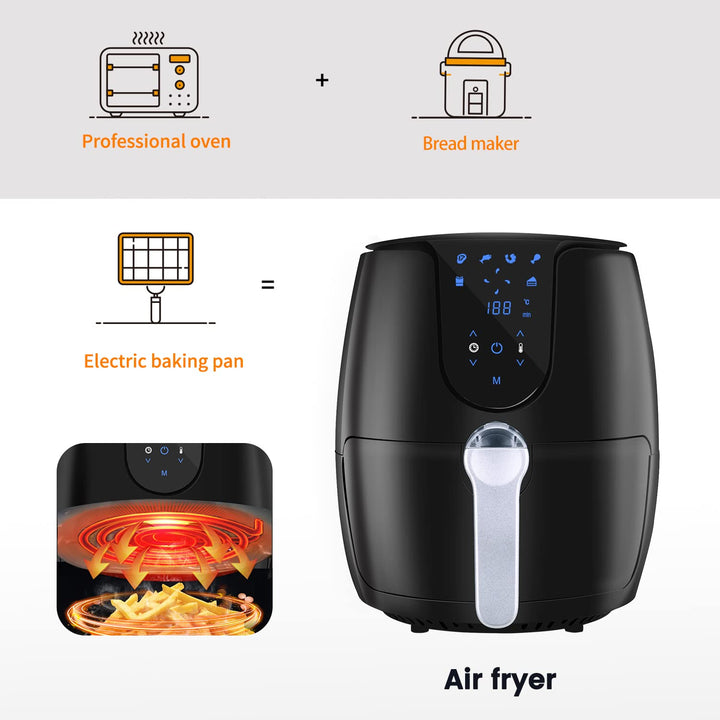 Heissluftfritteuse Airfryer Heissluftfriteuse mit 6 Verschiedenen Kochprogrammen Heissluftfritteuse