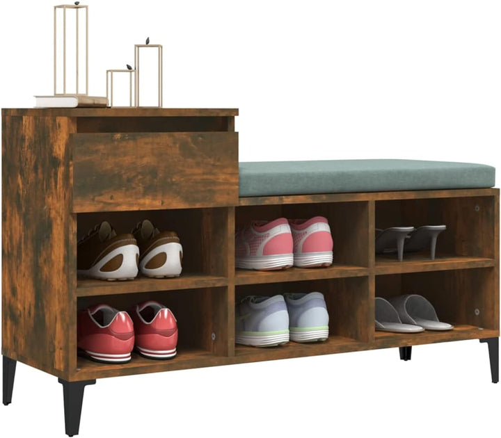 Tidyard Schuhbank, Schuhregal Schuhschrank mit Schublade und 6 Fächer, Schuhaufbewahrung, Sitzbank,