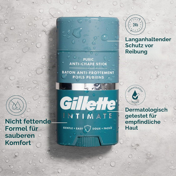 Gillette Intimate Pubic Anti-Scheuer-Stick, reduziert Reibung und Irritationen, Scheuerschutz für Mä