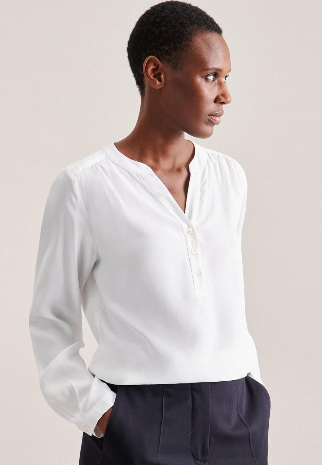 Seidensticker Damen Regular Fit Langarm Bluse Bluse