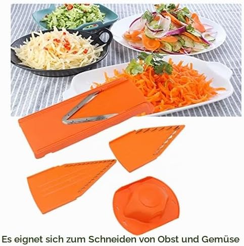 Gemüsehobel, Manueller V-Klinge Hobelschneider Kartoffelreibe Gemüseschneider mit Edelstahlklinge V-