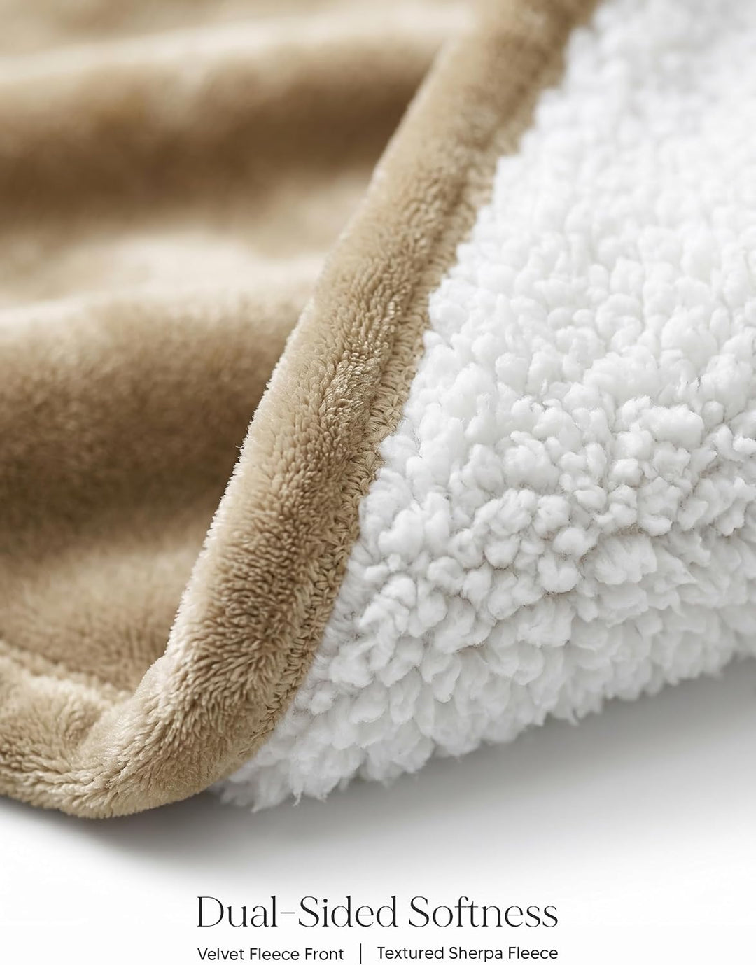 Utopia Bedding Kuscheldecke Warm Sherpa Wolldecke [Camel, 228x228 cm] Flauschig Sofaüberwurf Decke D