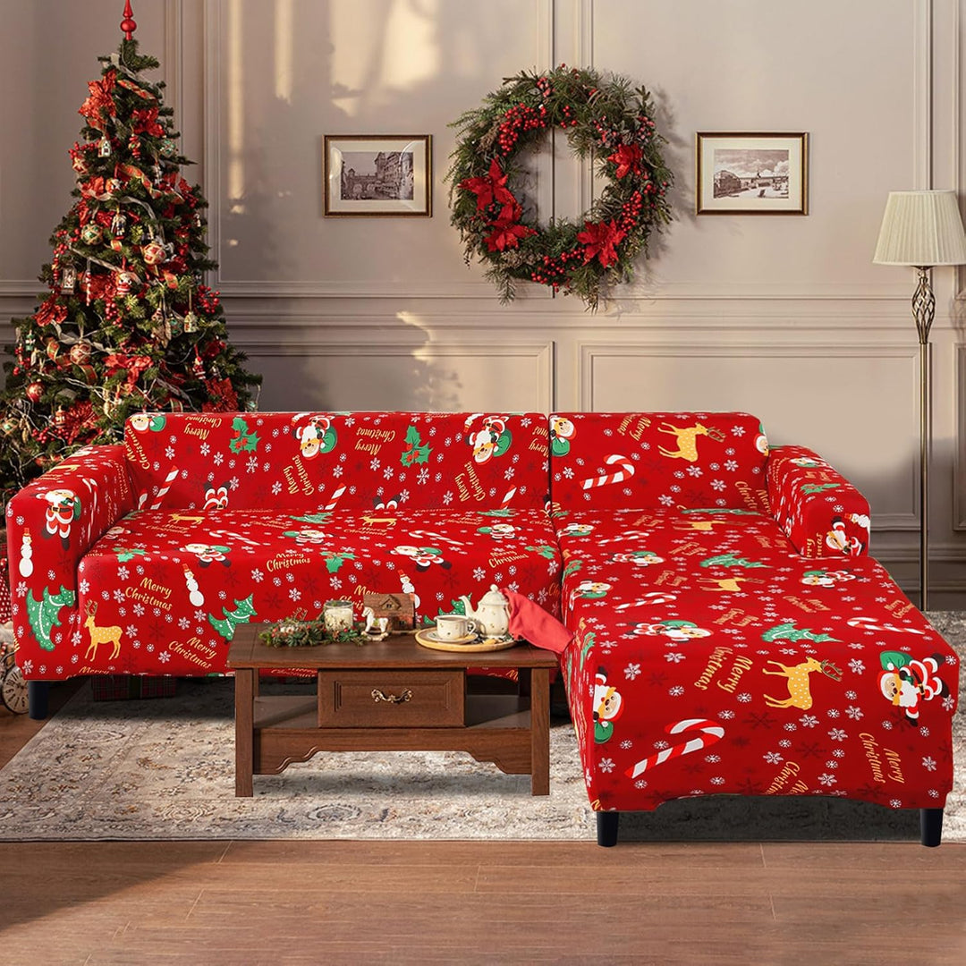 Jaotto Sofa Überwürfe Sofabezug Elastische Spandex Stretch Sofabezüge Couchbezug für L-Form Sofa Uni