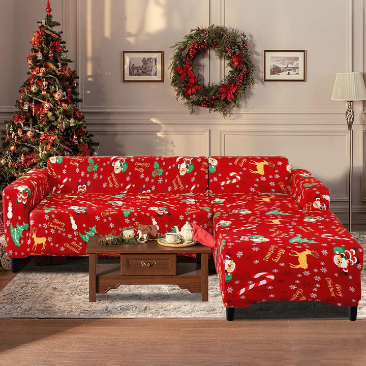 Jaotto Sofa Überwürfe Sofabezug Elastische Spandex Stretch Sofabezüge Couchbezug für L-Form Sofa Uni