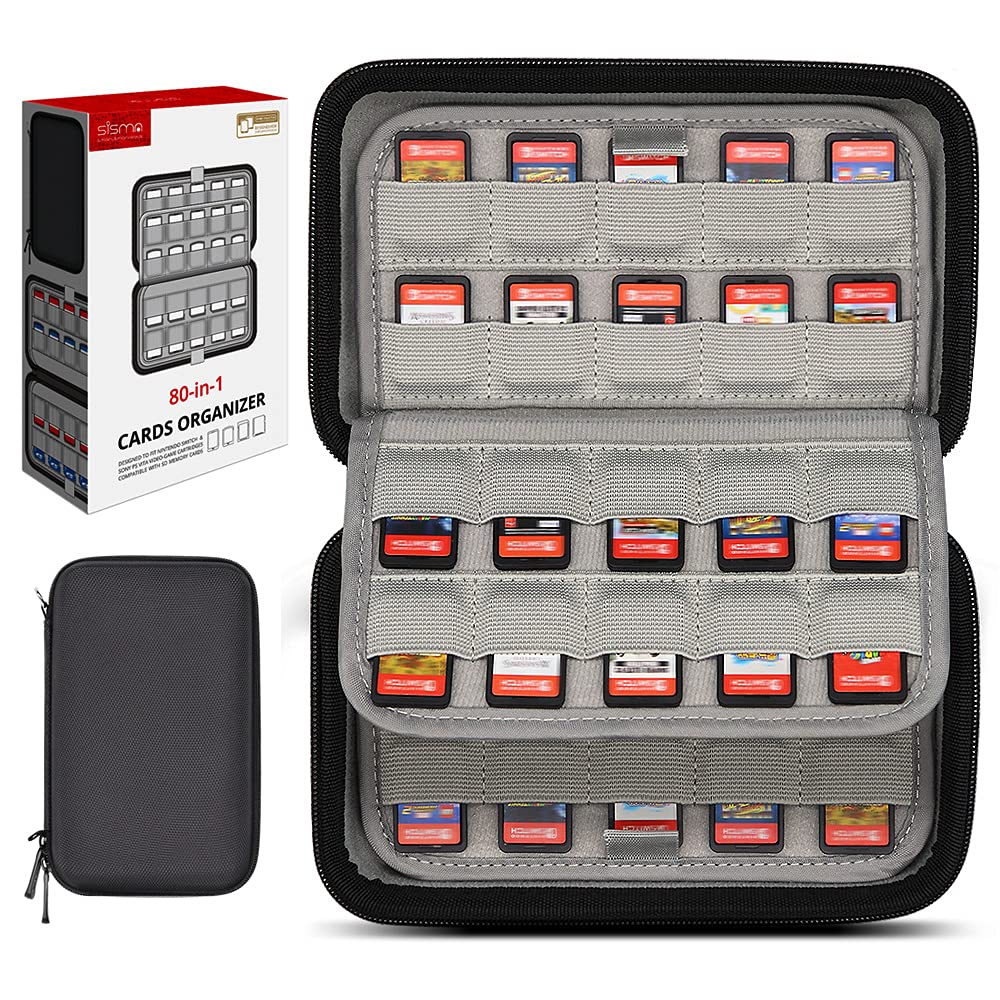 sisma 80 Switch Spiele Aufbewahrung Tasche Schutzhülle Game Case Kompatibel mit Nintendo Switch Spie