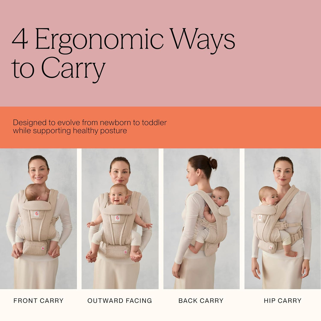 Ergobaby Omni Deluxe All-in-One Babytrage für Neugeborene ab Geburt bis 20kg, Ergonomische 4-Positio